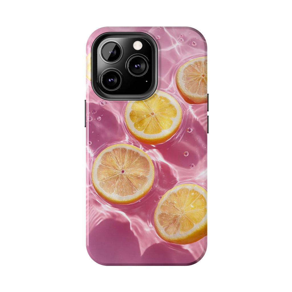 Tough Phone Case — Pink Citrus Lemon Swim Design