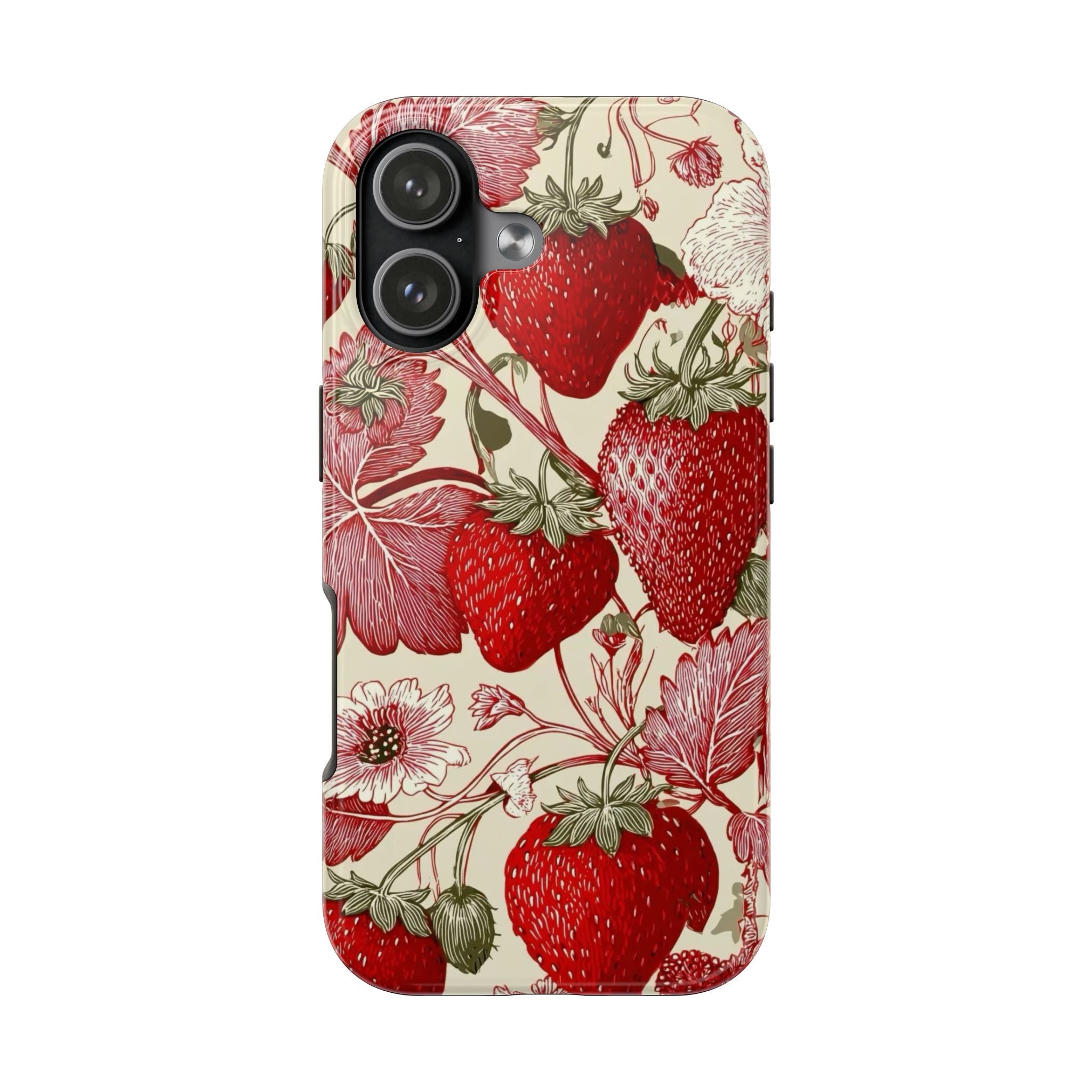 Strawberry Vintage Tough Phone Case — Protective Floral iPhone Cover