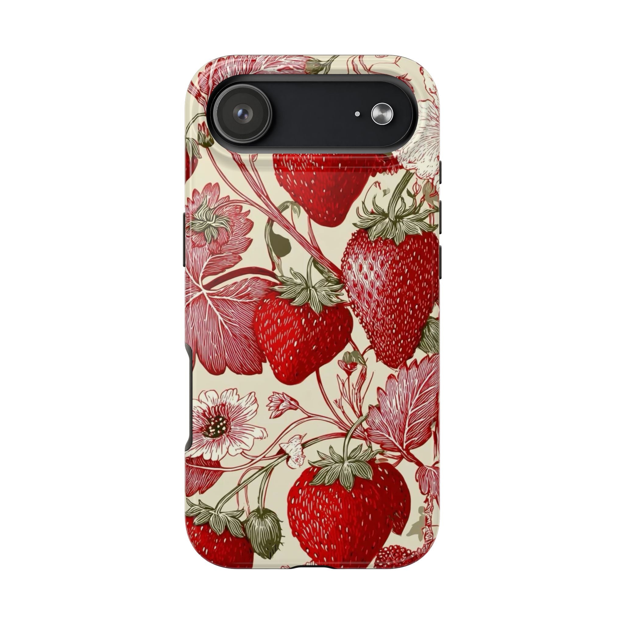Strawberry Vintage Tough Phone Case — Protective Floral iPhone Cover