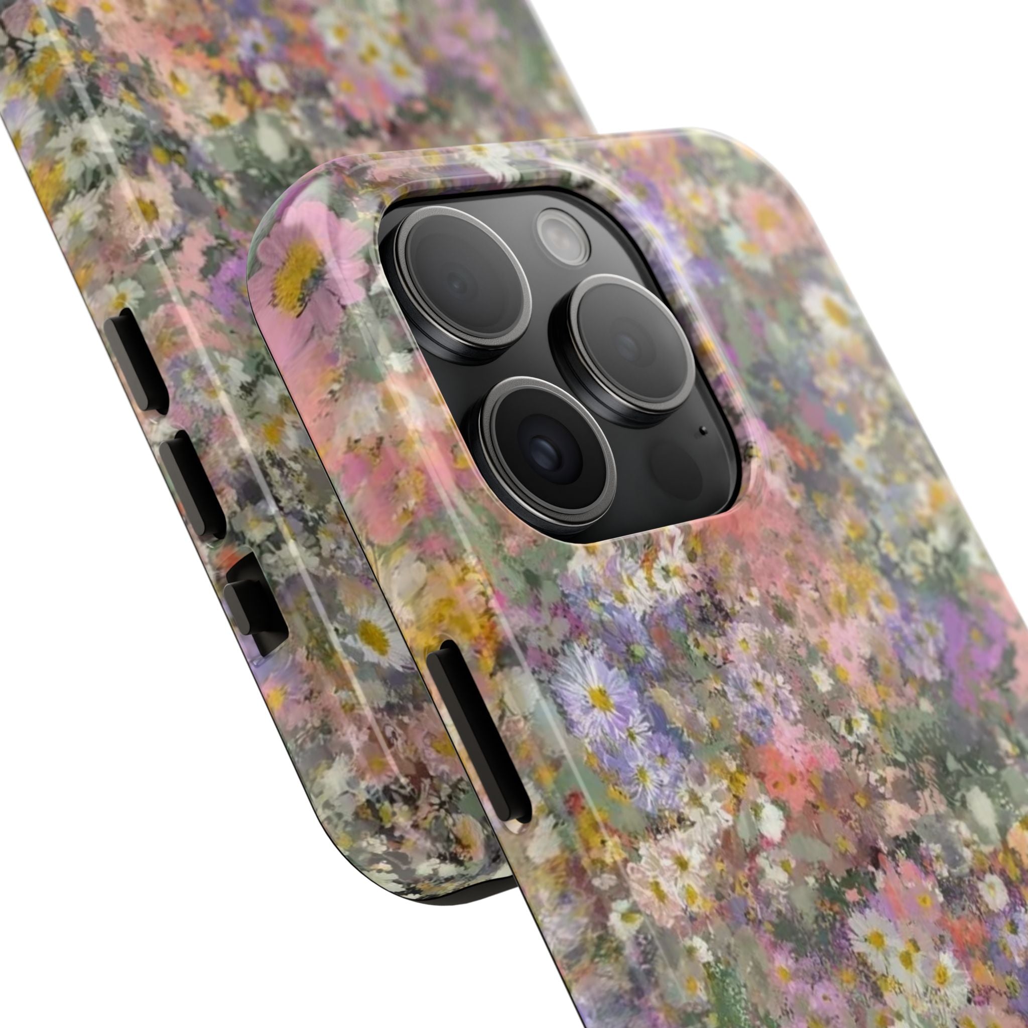 Floral Impression Tough Phone Case — Pastel Meadow Protective Cover
