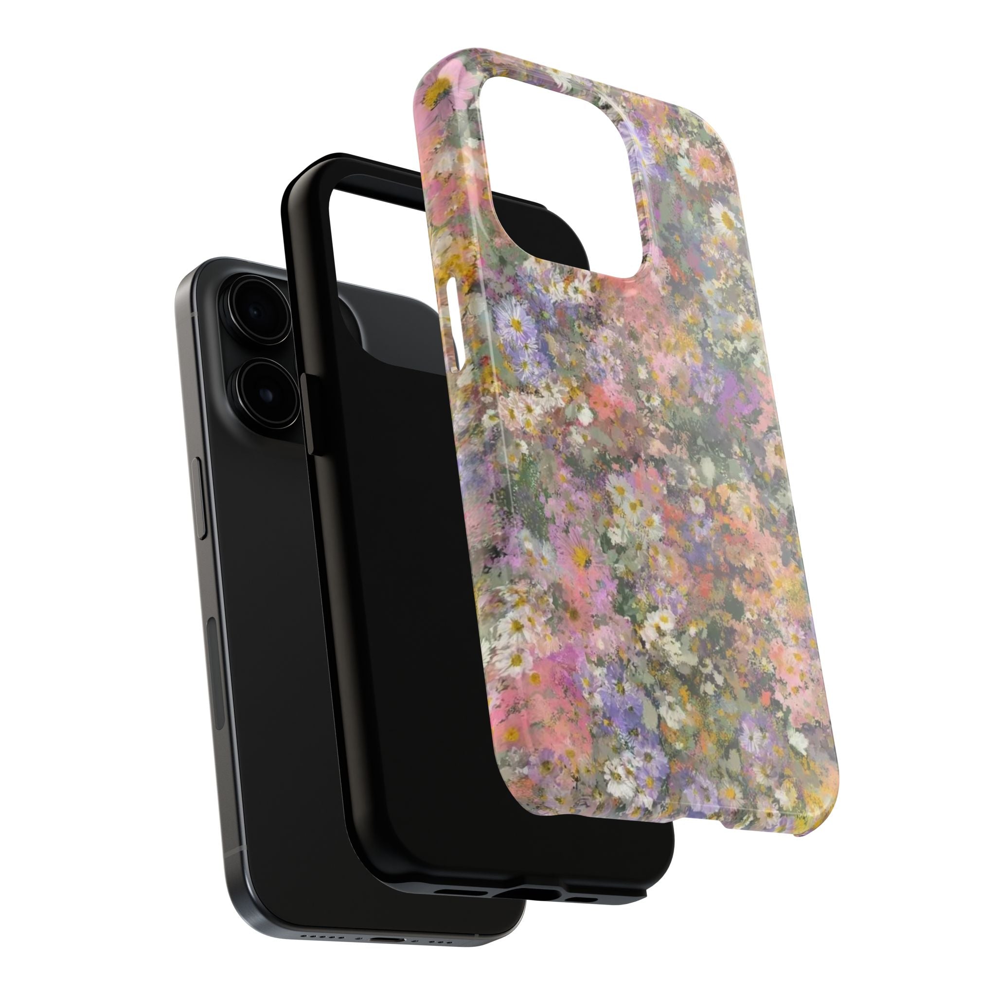 Floral Impression Tough Phone Case — Pastel Meadow Protective Cover