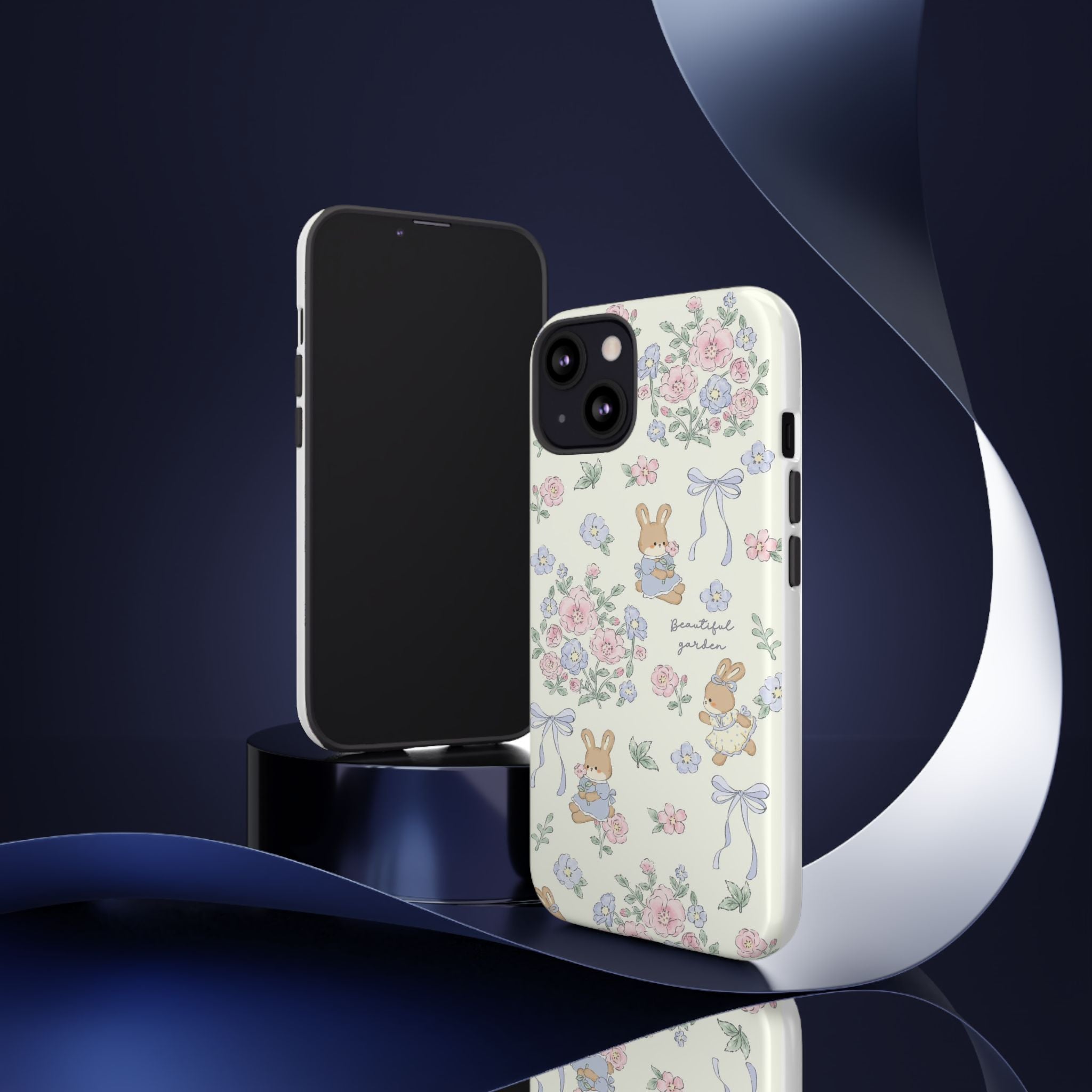Floral Bunny Phone Case — "Beautiful Garden" Protective iPhone Cover