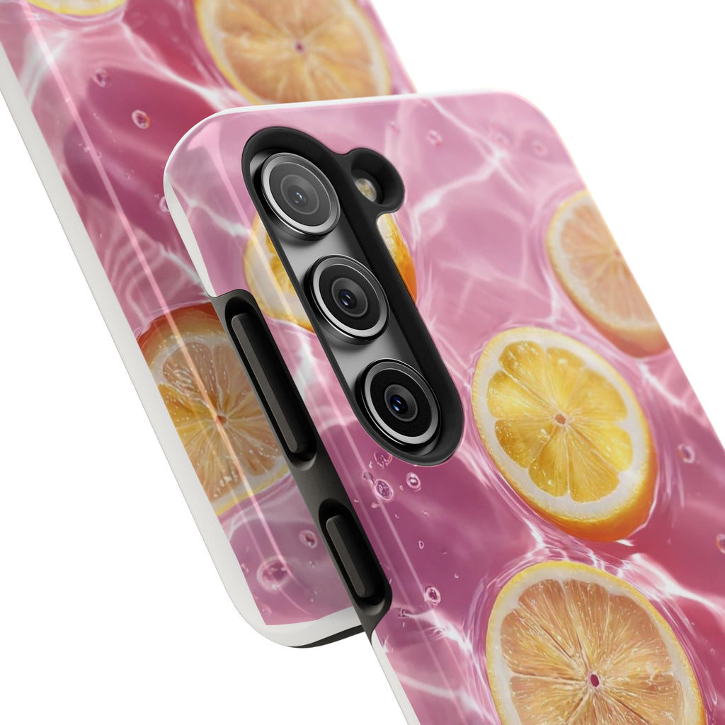 Tough Phone Case — Pink Citrus Lemon Swim Design