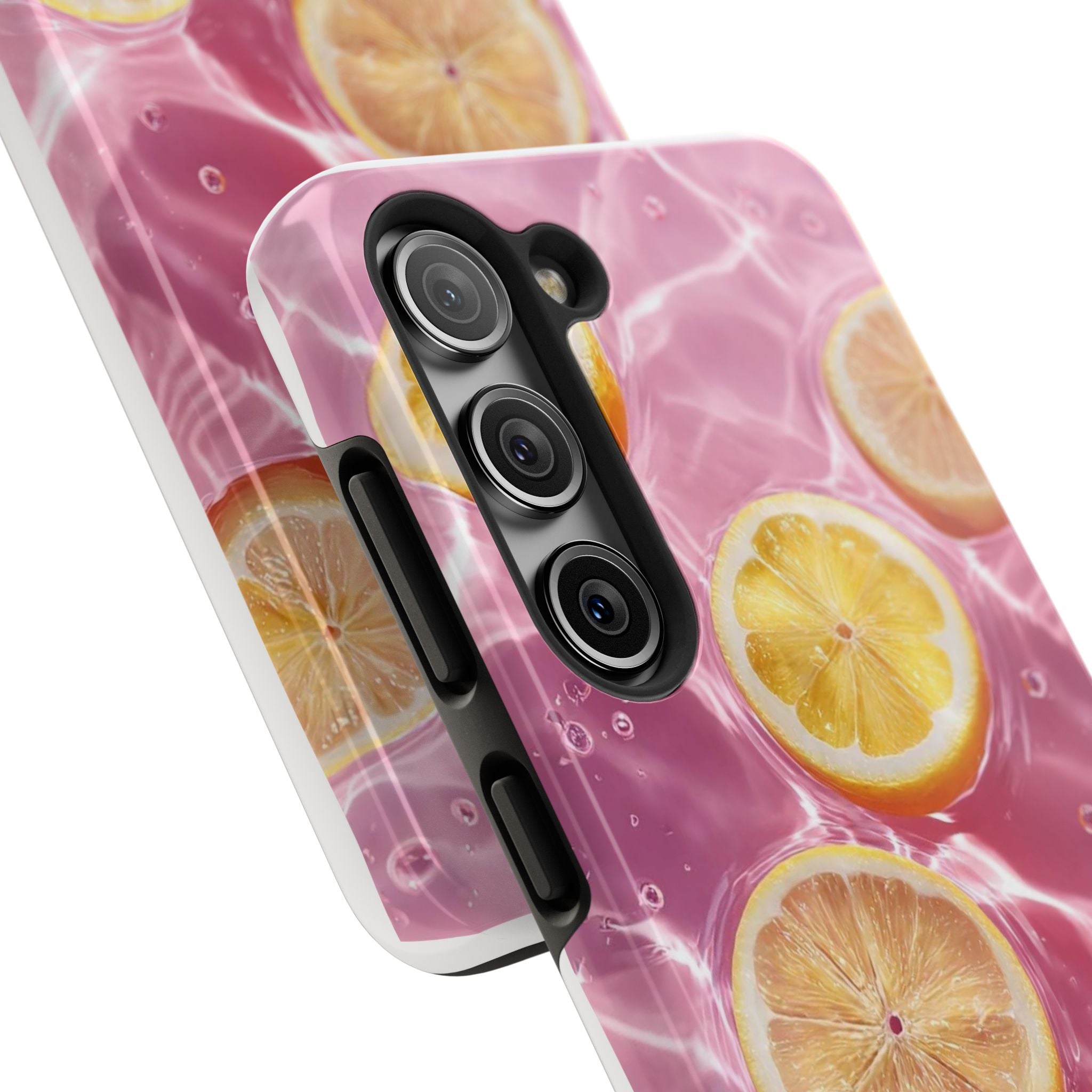 Tough Phone Case — Pink Citrus Lemon Swim Design