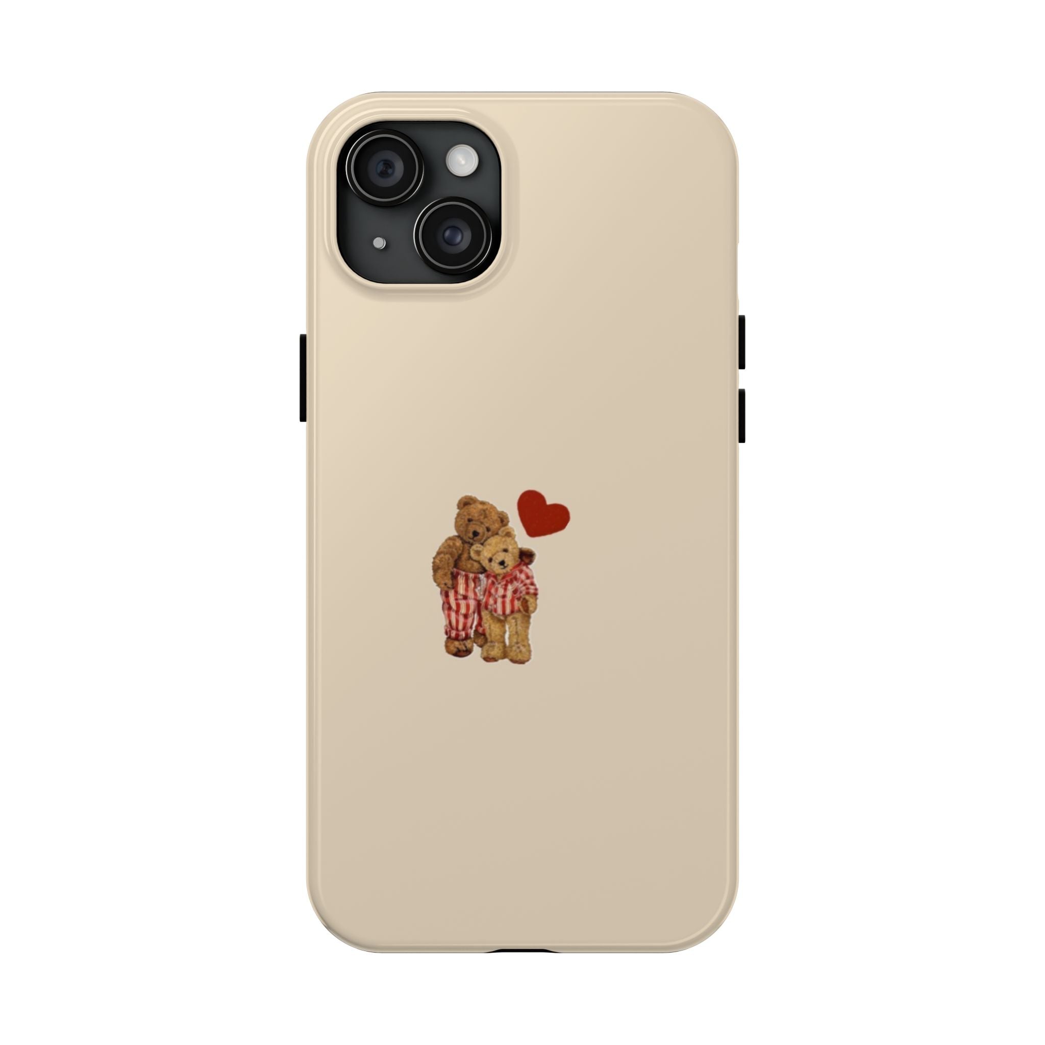 Tough Phone Case — Cute Teddy Bear with Heart Protective Cover