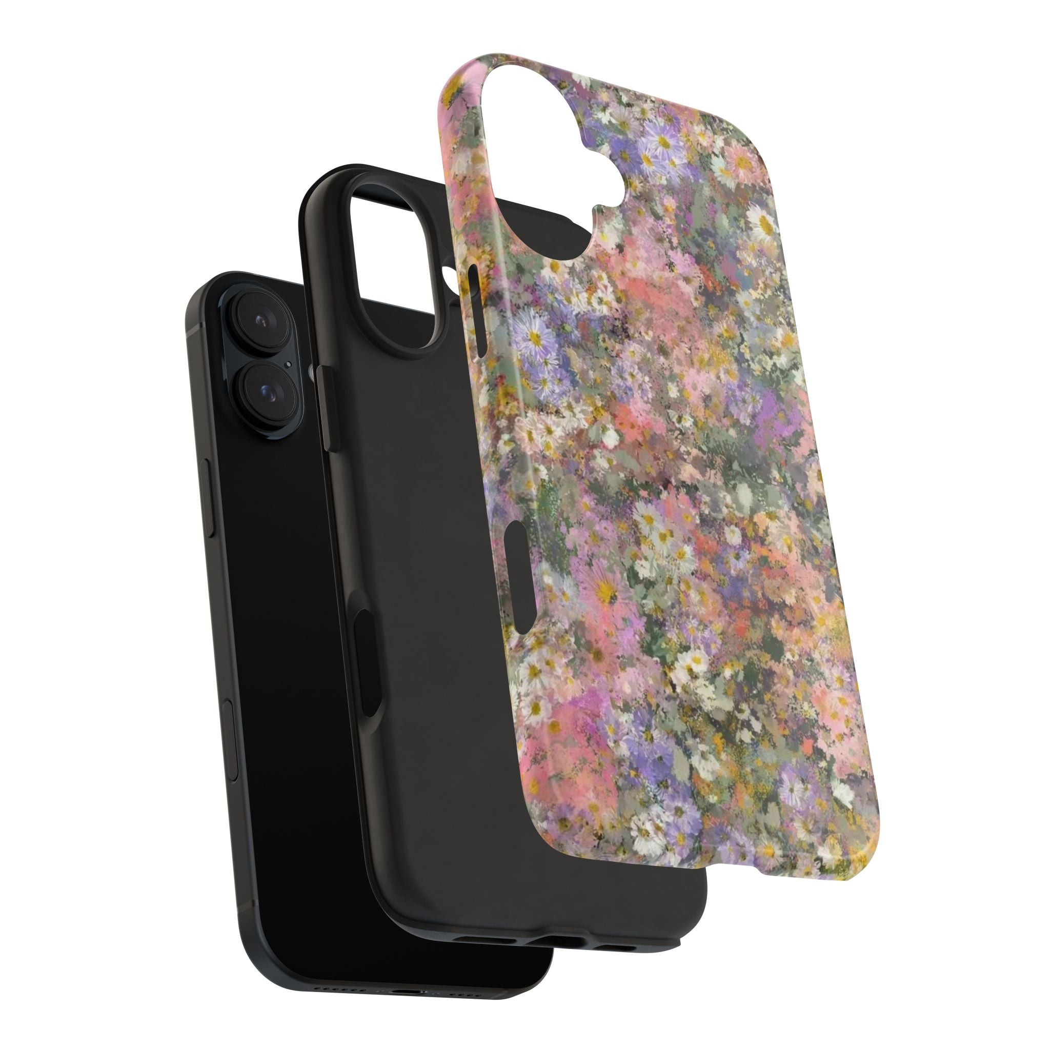Floral Impression Tough Phone Case — Pastel Meadow Protective Cover