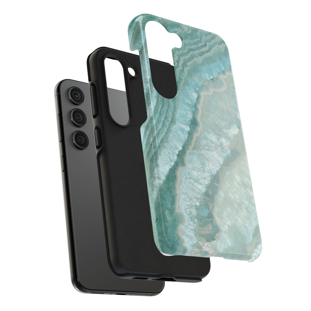 Geode Teal Tough Phone Case — Protective Crystal Agate Design