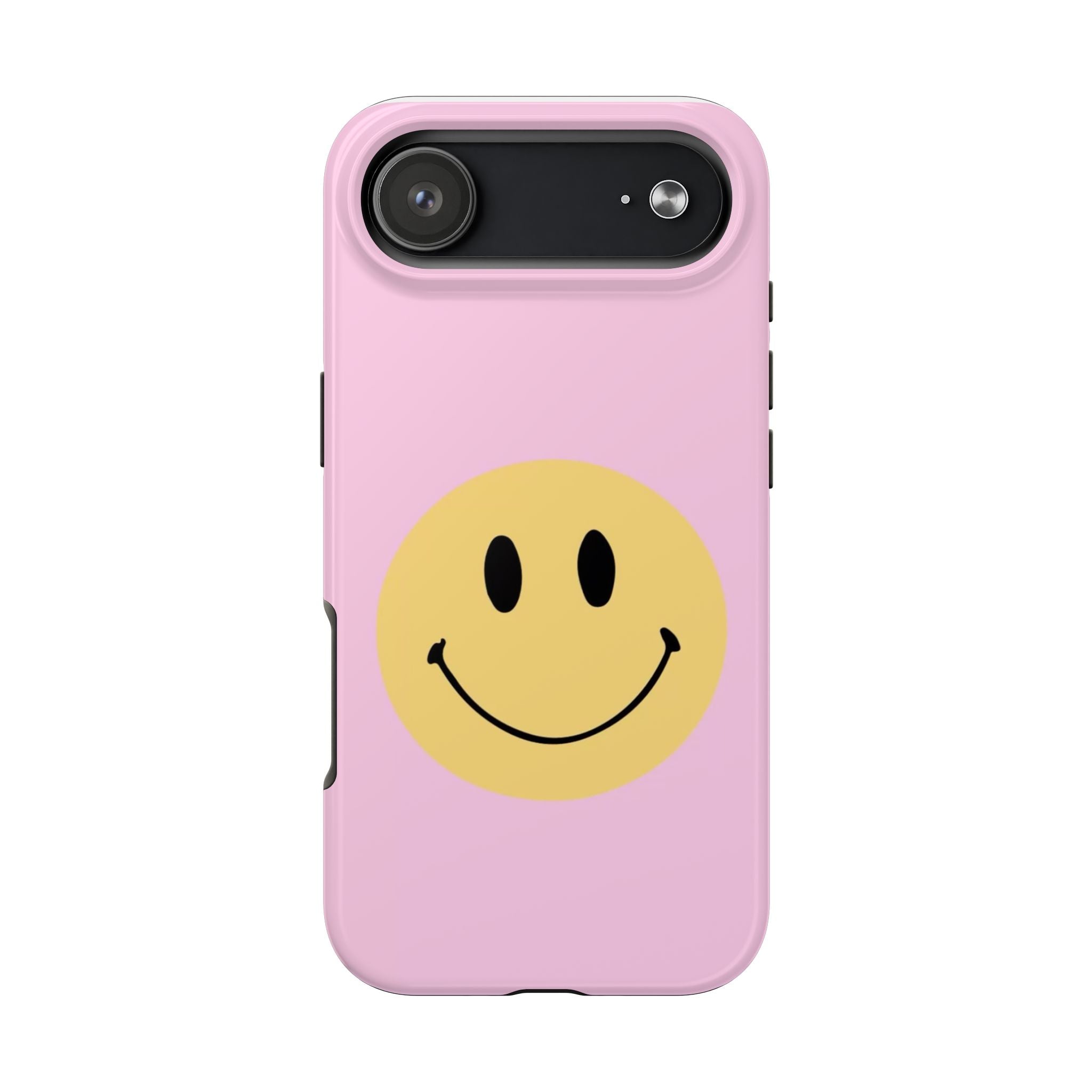 Smiley Pink Tough Phone Case — Cute Retro Happy Face Protective Cover