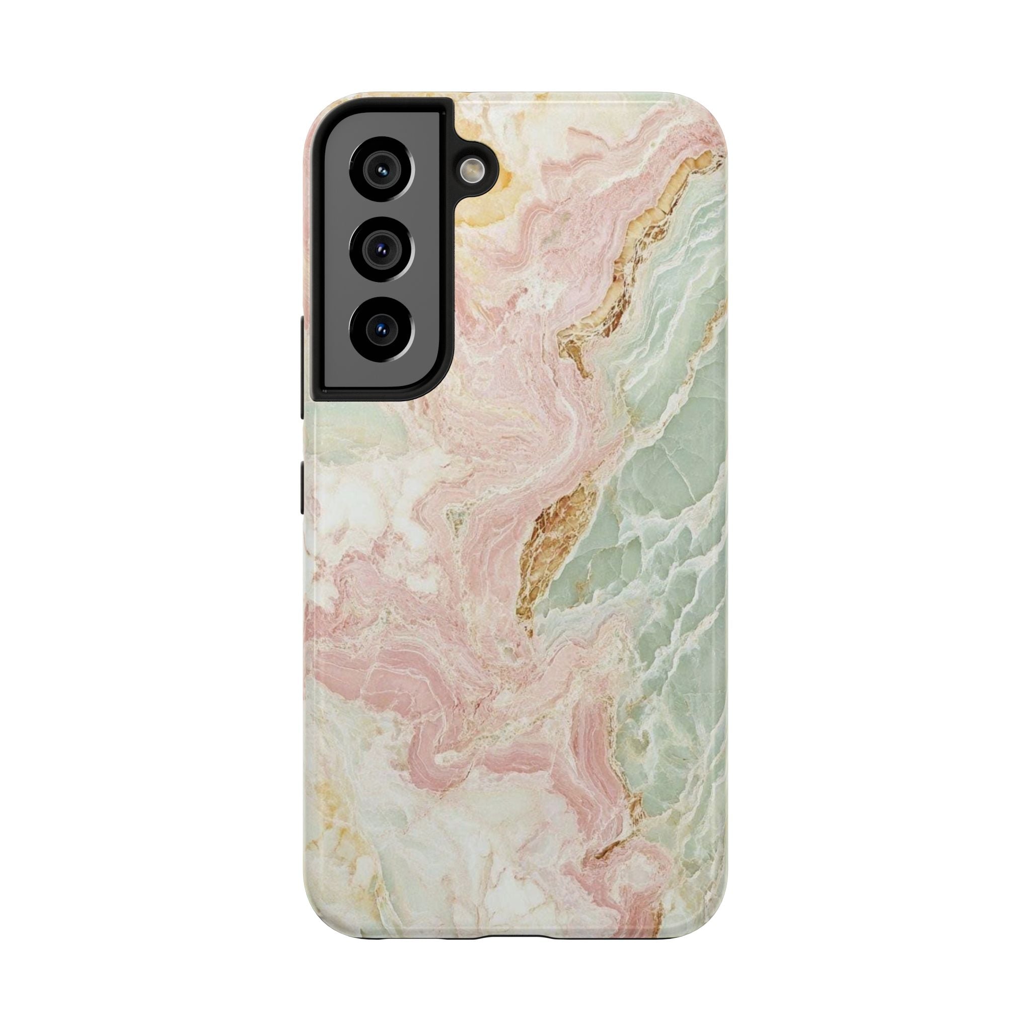 Pastel Marble Tough Phone Case – Protective iPhone Cover with Pink & Mint Swirl