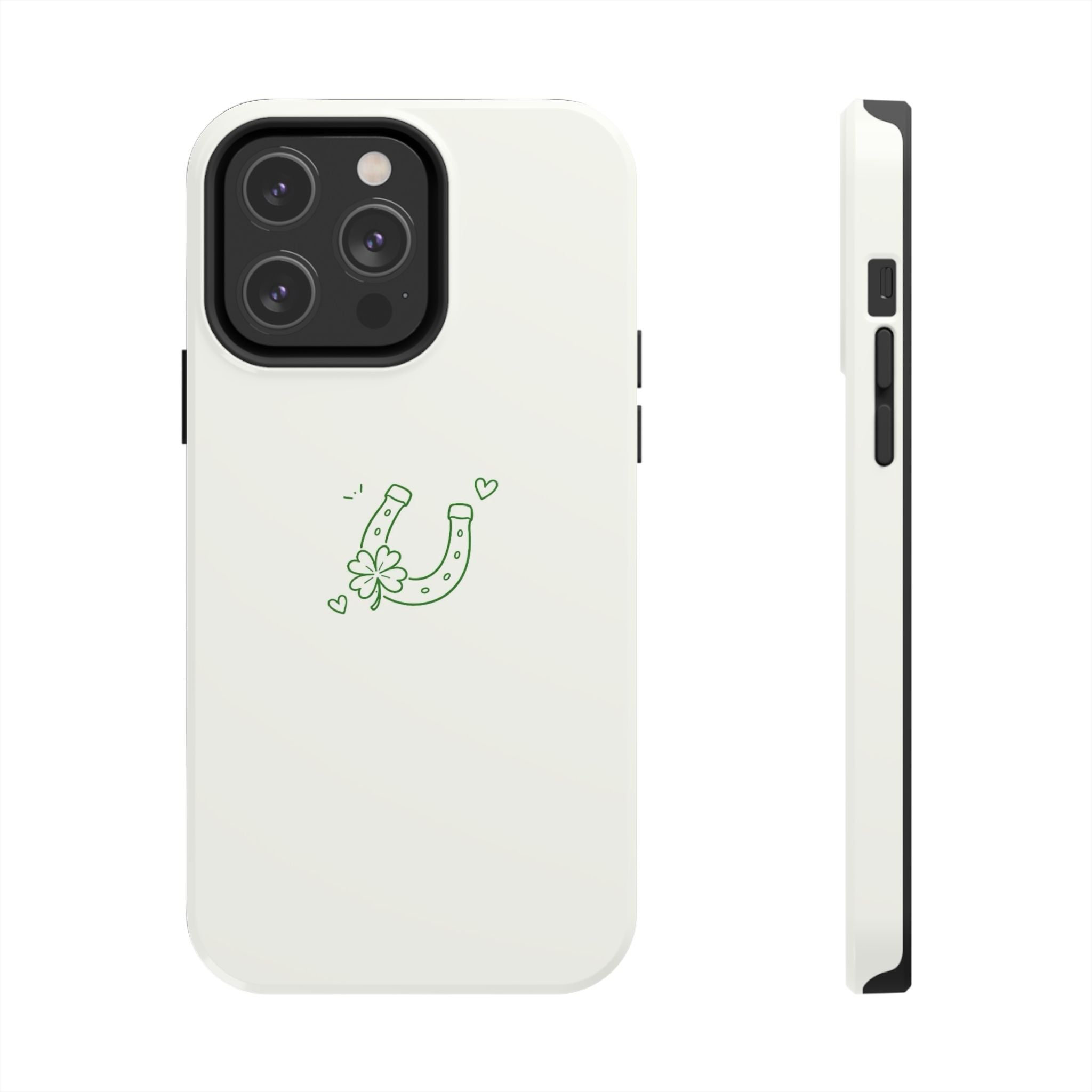 Lucky Clover Horseshoe Tough Phone Case — Minimal St. Patrick’s Day Protection