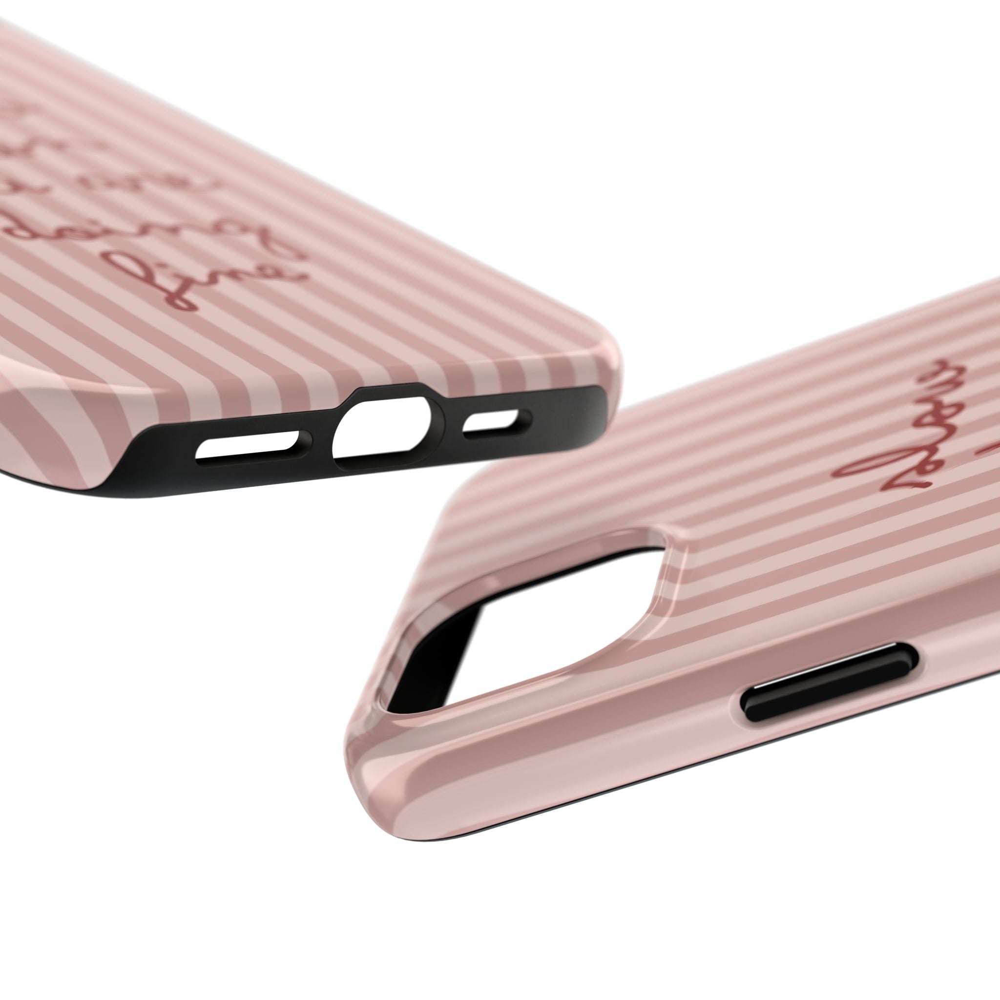 Phone Case — "Slow Down You Are Doing Fine" Pink Striped Protective Cover