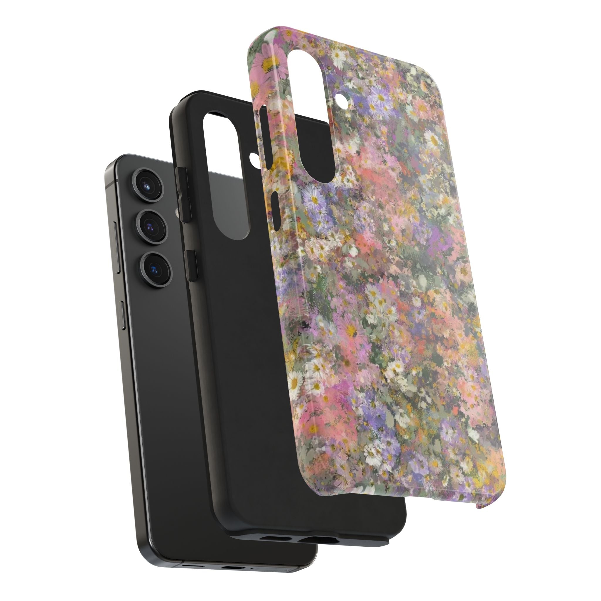 Floral Impression Tough Phone Case — Pastel Meadow Protective Cover